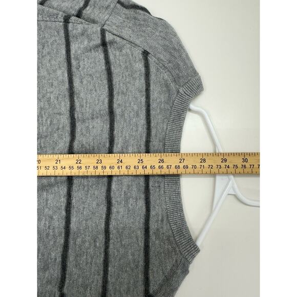 Banana Republic Mens Sweater Size XL Gray Striped Round Neck Cotton Slub - Picture 8 of 9